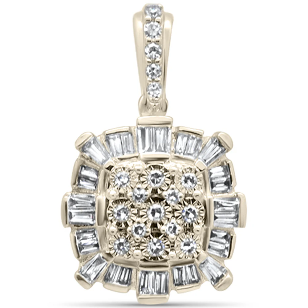 <span>DIAMOND CLOSEOUT! </span>.25ct G SI 14K Yellow Gold Diamond Round & Baguette Pendant