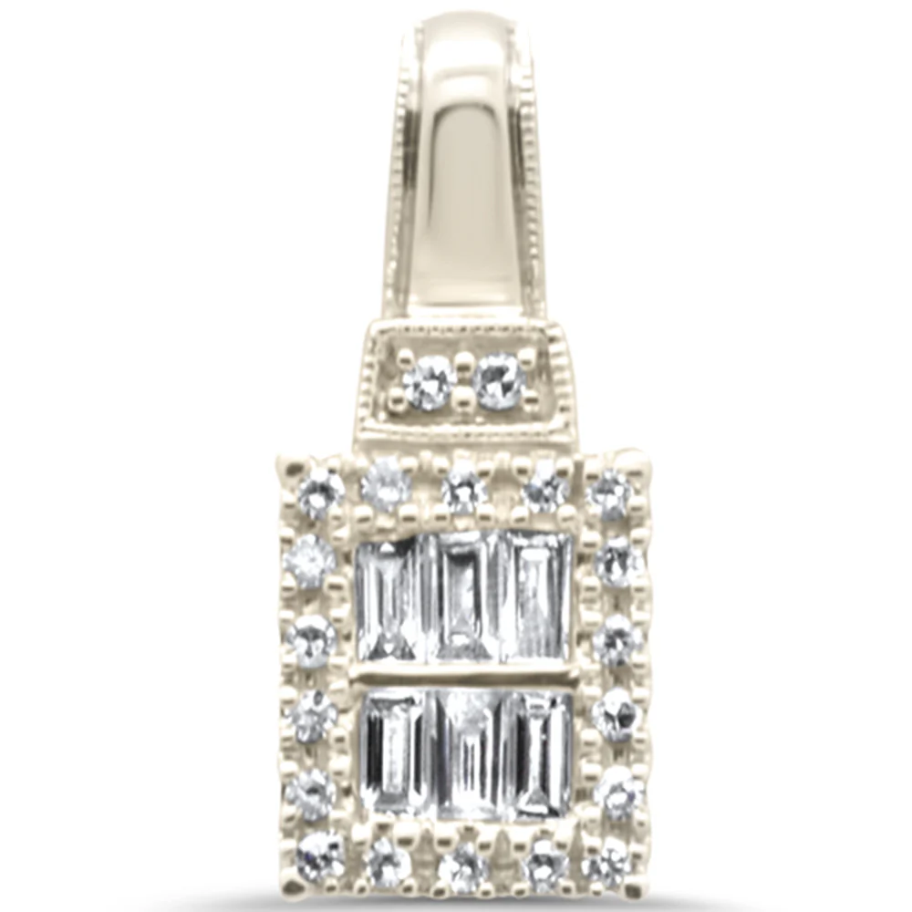 <span>DIAMOND CLOSEOUT! </span>.19ct G SI 14K Yellow Gold Diamond Round & Baguette Charm Pendant