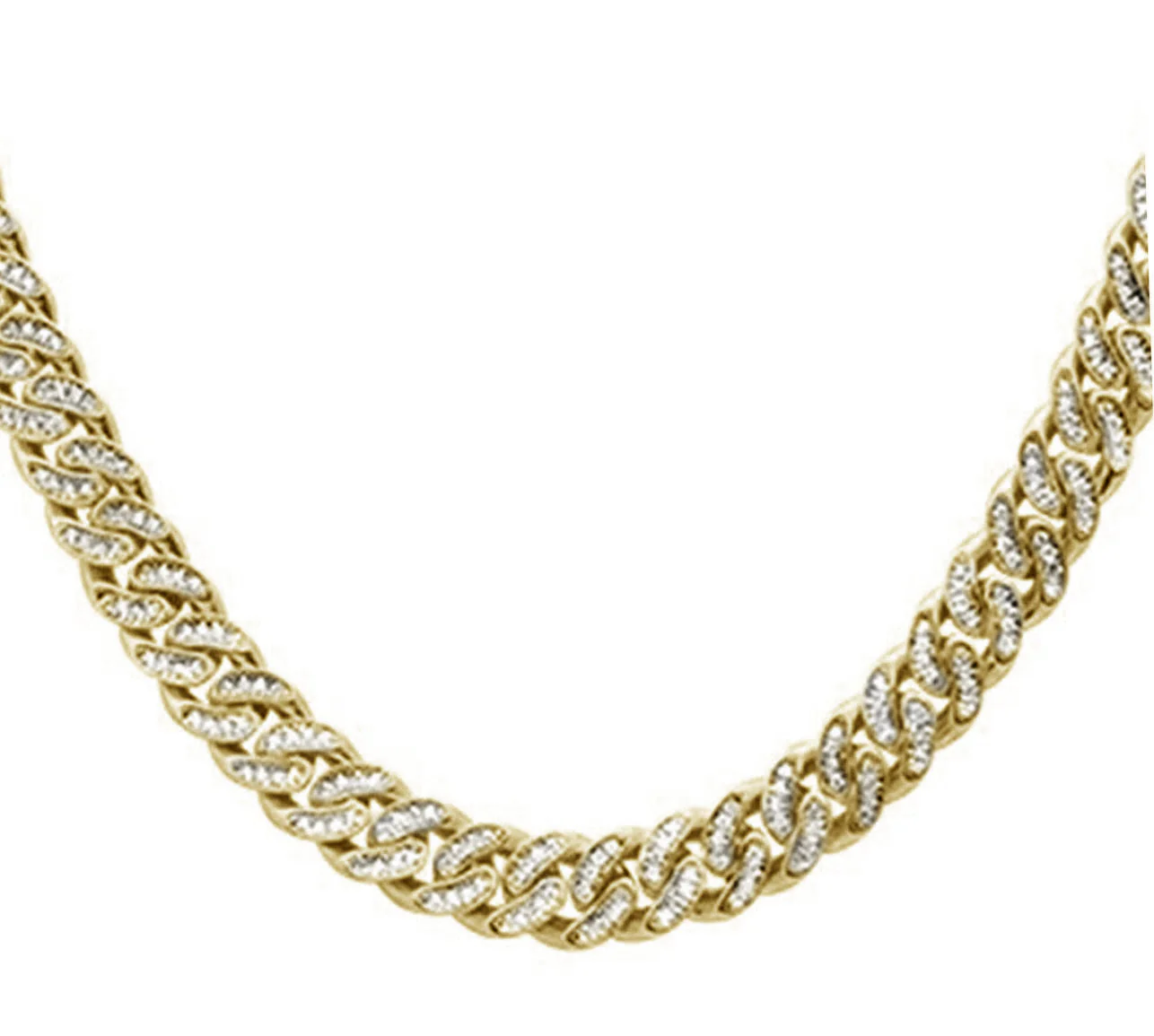 <span style="color:purple">SPECIAL!</span> 5mm 1.4ct G SI 14k Yellow Gold Diamond Round Cuban Necklace 18" - Image 2