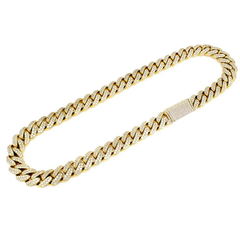 <span style="color:purple">SPECIAL!</span> 9mm 6.18ct G SI 10K Yellow Gold Diamond Round Cuban Necklace 22" - Image 3