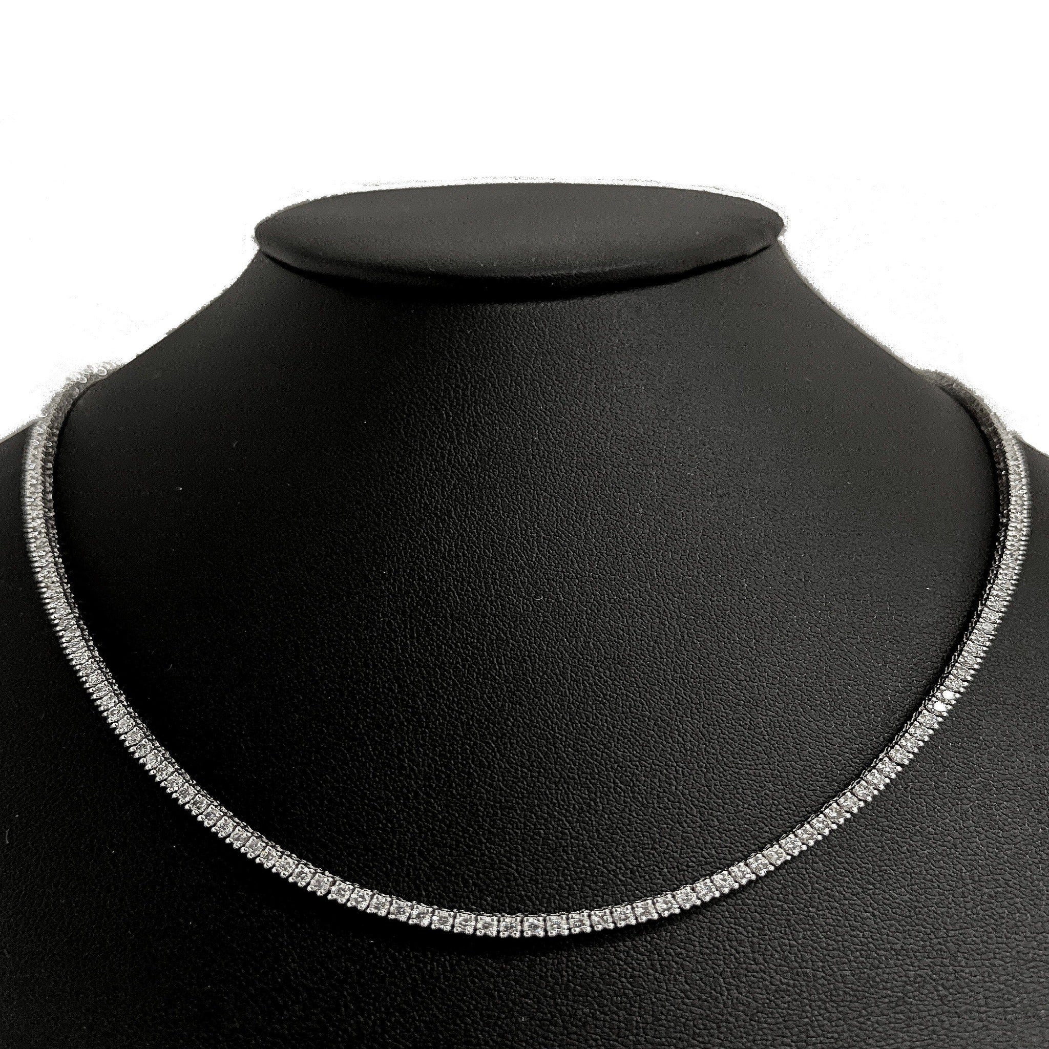 <span style="color:purple">SPECIAL!</span> 4.76ct G SI 14K White Gold Diamond Tennis Necklace 18" - Image 3