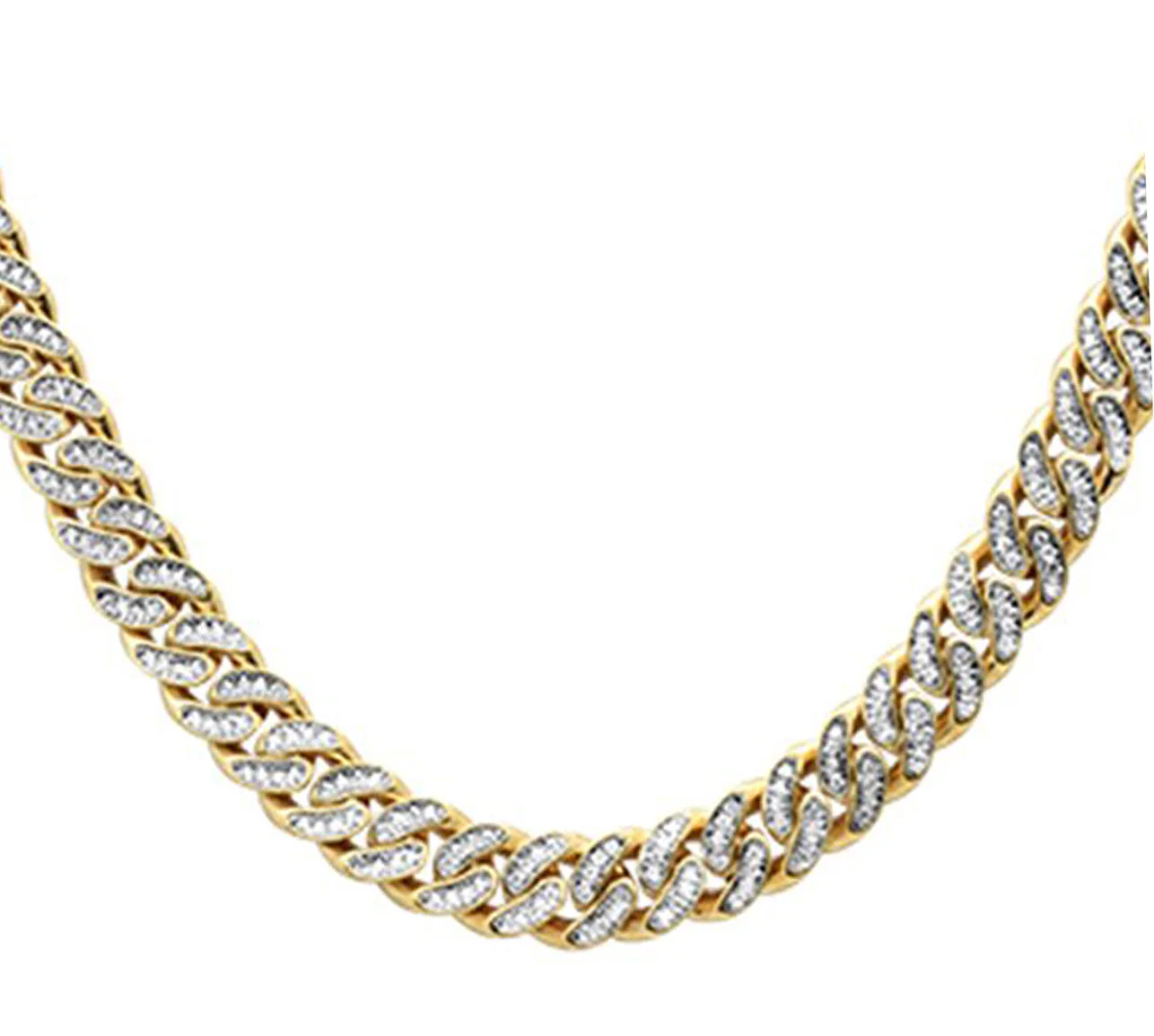 <span style="color:purple">SPECIAL!</span> 4mm 2.08ct G SI1 14k Yellow Gold Diamond Round Cuban Necklace 22" - Image 2