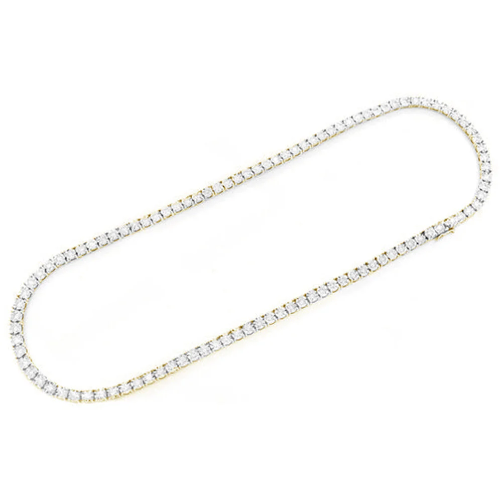 <span style="color:purple">SPECIAL!</span> 1.58ct G SI 10K Yellow Gold Tennis Miracle Illusion Set Tennis Necklace 22" - Image 4