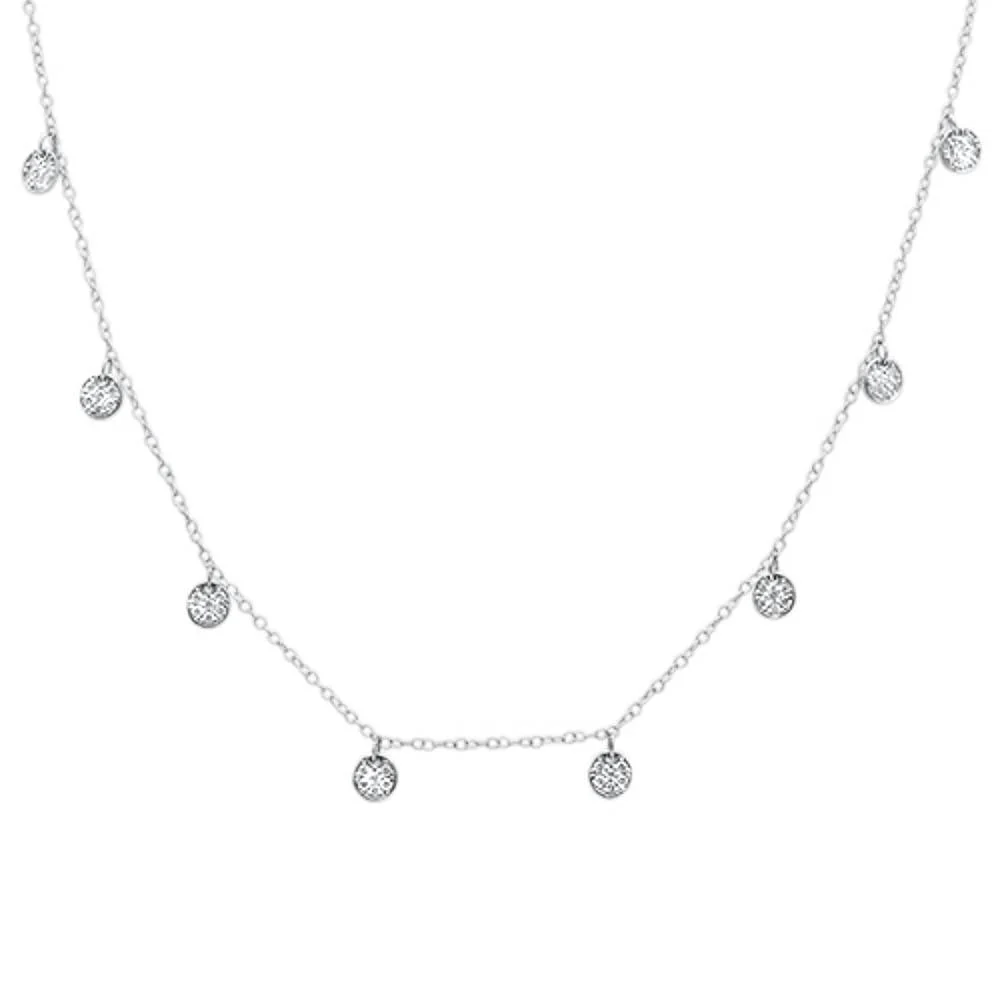 <span>DIAMOND CLOSEOUT! </span>.47ct G SI 14k White Gold Diamond Pendant Necklace 18" Long