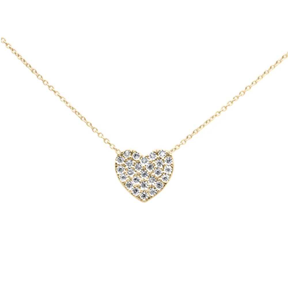 <span>DIAMOND CLOSEOUT! </span>.11ct G SI 10K Yellow Gold Diamond Heart Pendant Necklace