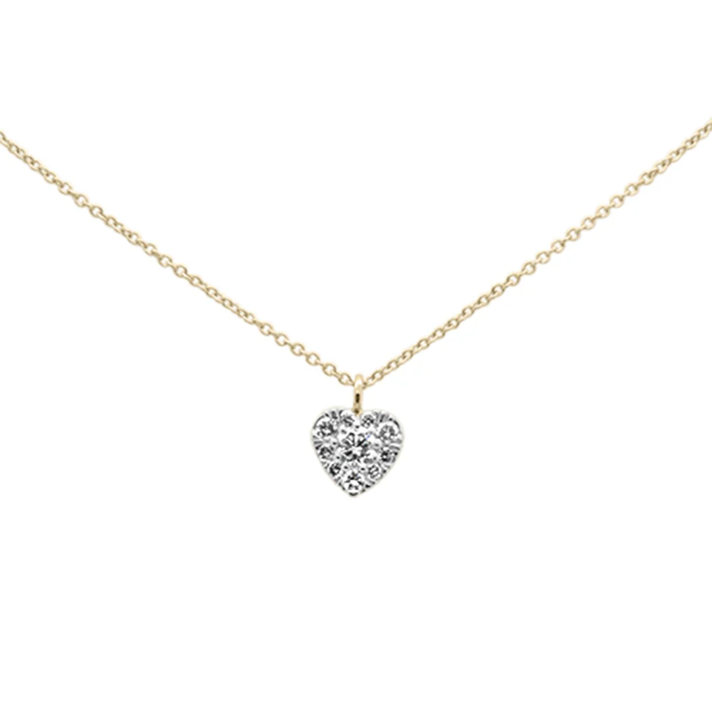 <span>DIAMOND CLOSEOUT! </span>.27ct G SI 14K Yellow Gold Diamond Heart Pendant Necklace