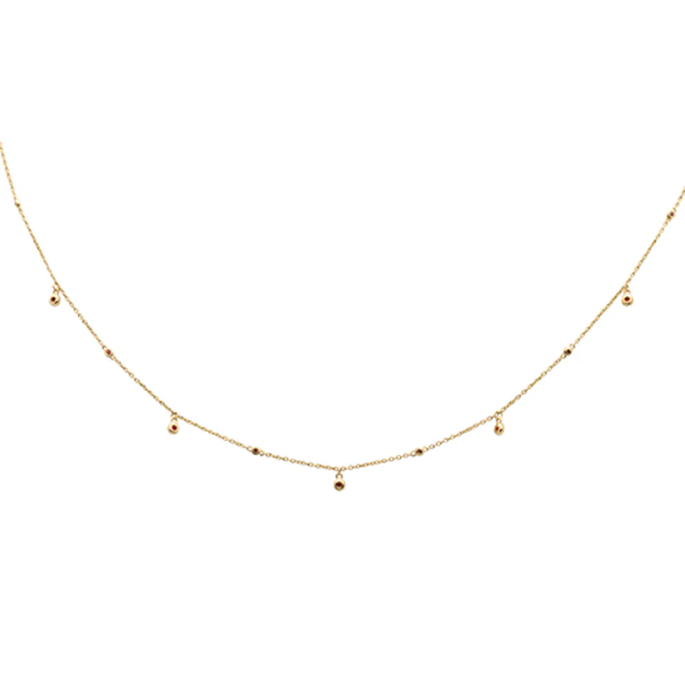 <span>DIAMOND CLOSEOUT! </span> .18ct G SI 14K Yellow Gold Natural Ruby Pendant Necklace