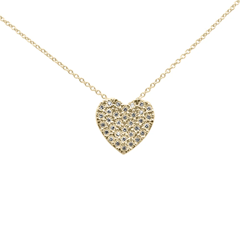 <span>DIAMOND CLOSEOUT! </span>.15ct G SI 10K Yellow Gold Diamond Heart Pendant Necklace