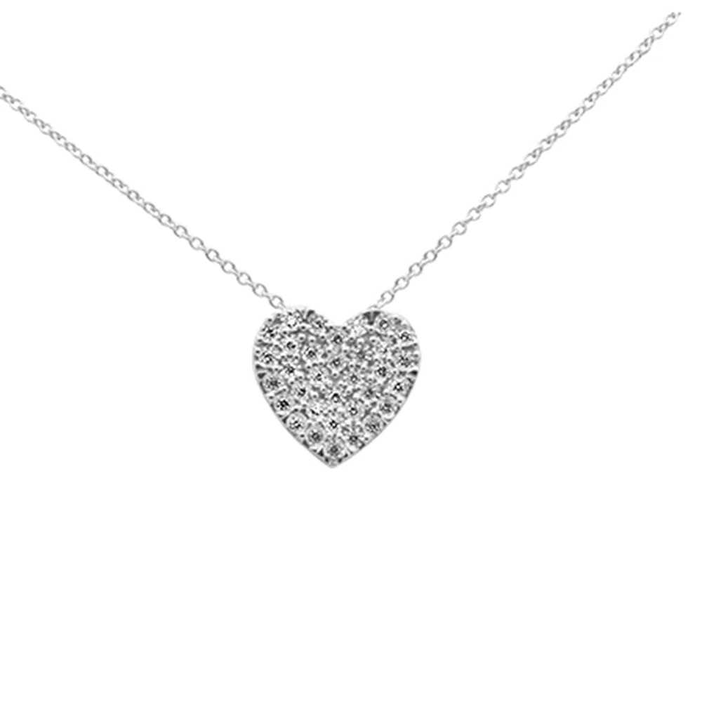 <span>DIAMOND CLOSEOUT! </span>.15ct G SI 10K White Gold Diamond Heart Pendant Necklace