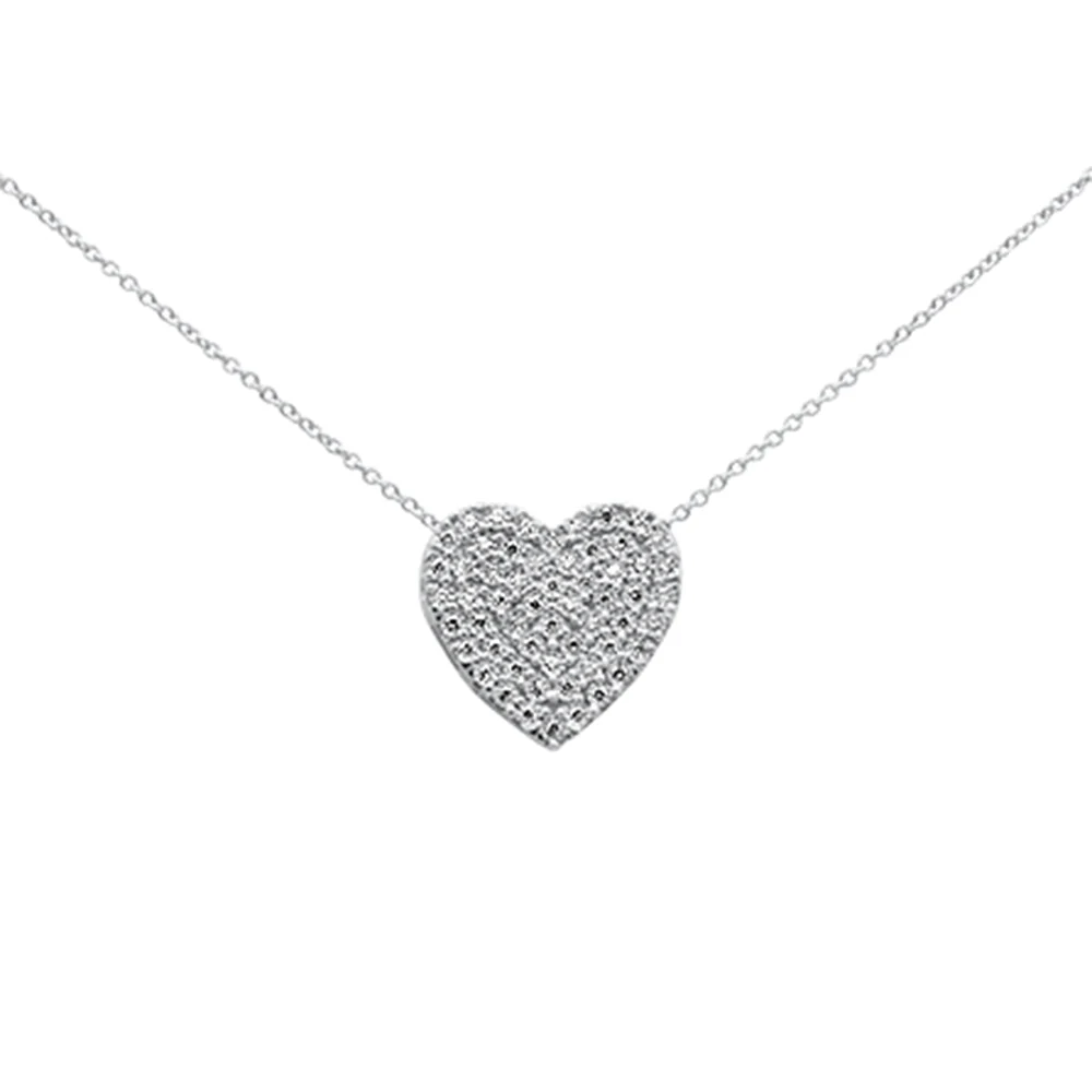 <span>DIAMOND CLOSEOUT! </span>.26ct G SI 10K White Gold Diamond Heart Pendant Necklace