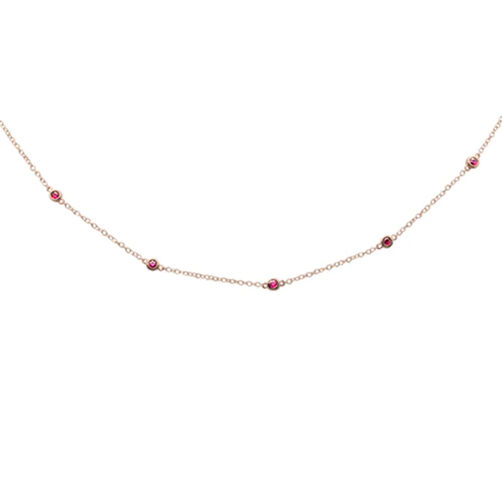 <span>GEMSTONE CLOSEOUT! </span> .55ct G SI 14K Rose Gold Natural Ruby Gemstone by the yard Pendant Necklace - Image 2