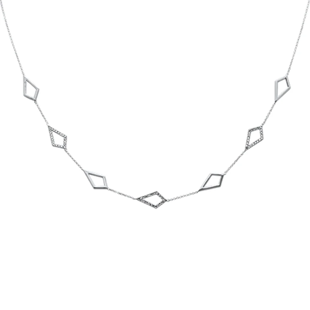 <span>DIAMOND CLOSEOUT! </span>.42ct G SI 14K White Gold Diamond Geometric Pendant Necklace