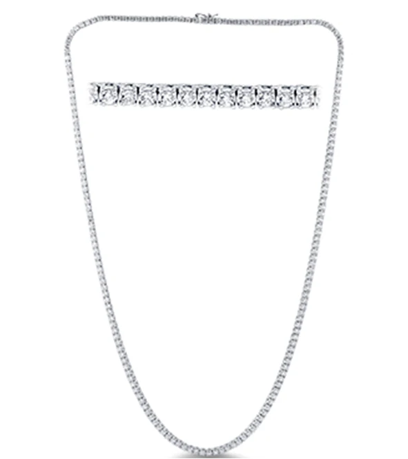 <span style="color:purple">SPECIAL!</span> 4.31ct G SI 14K White Gold Diamond Tennis Necklace 16" Long - Image 2