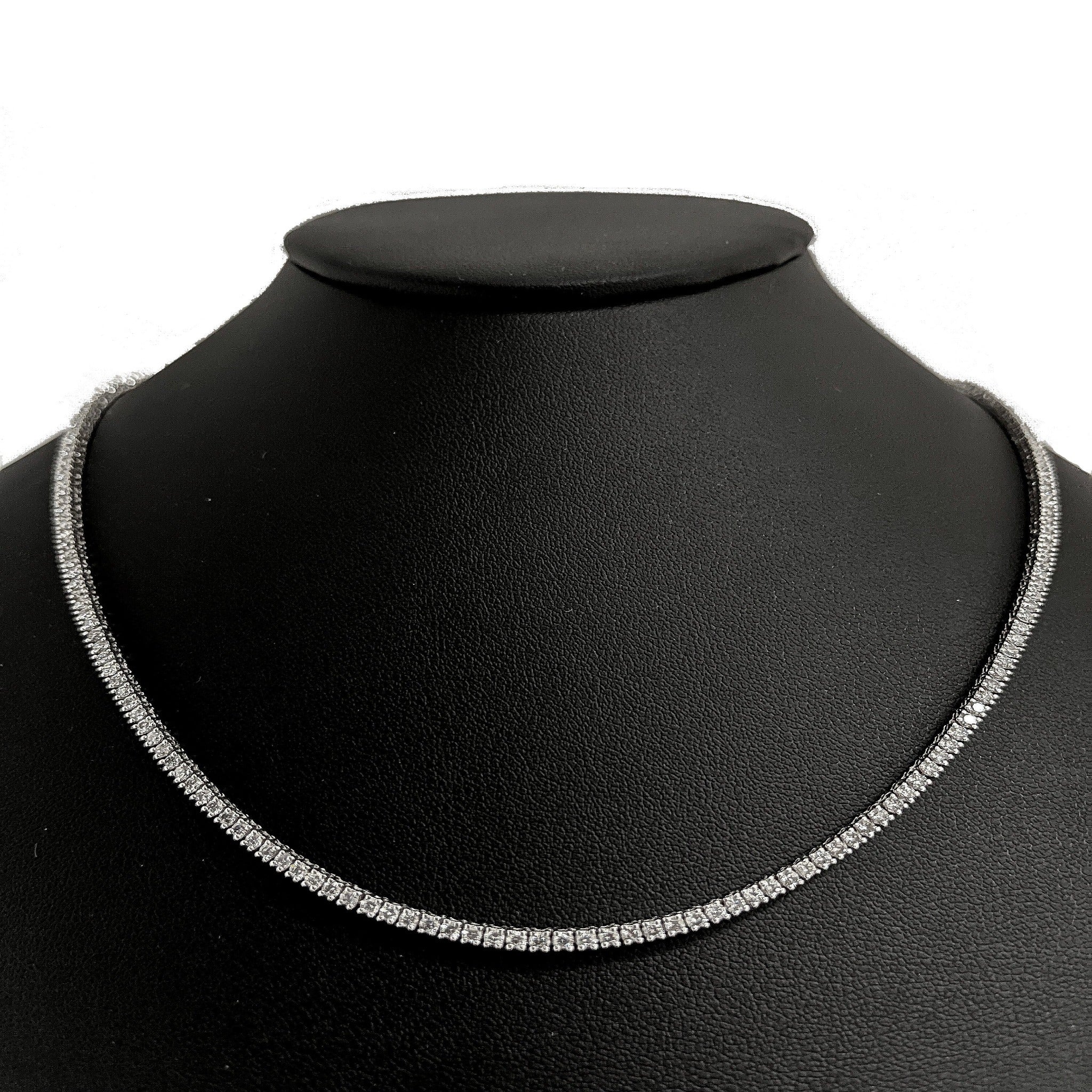 <span style="color:purple">SPECIAL!</span> 4.31ct G SI 14K White Gold Diamond Tennis Necklace 16" Long - Image 4