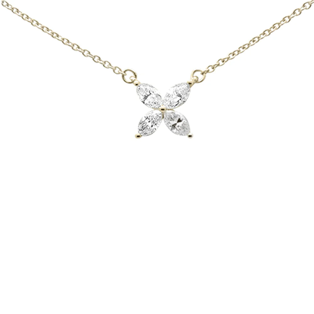 <span style="color:purple">SPECIAL!</span>.38ct G SI 14K Yellow Gold Diamond Marquee Shaped Butterfly Pendant Necklace 18"
