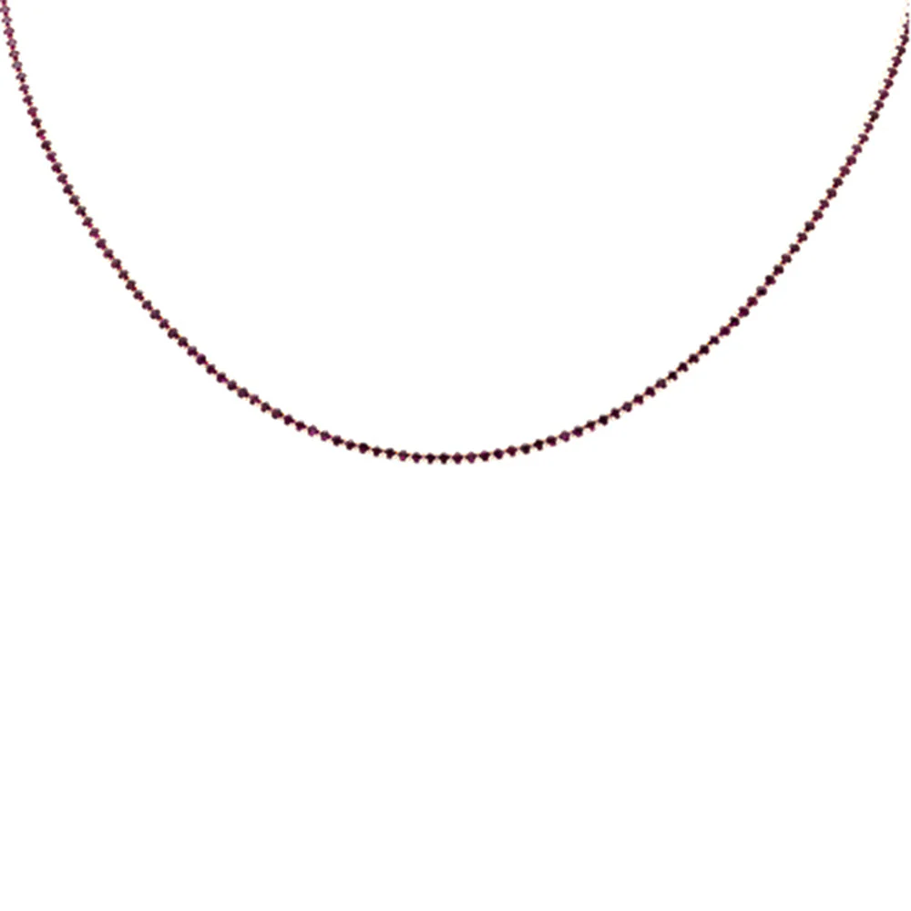 <span style="color:purple">SPECIAL!</span> 4.05ct 14K Rose Gold Ruby Gemstones Tennis Necklace 14"+2" Long Adjustable - Image 3