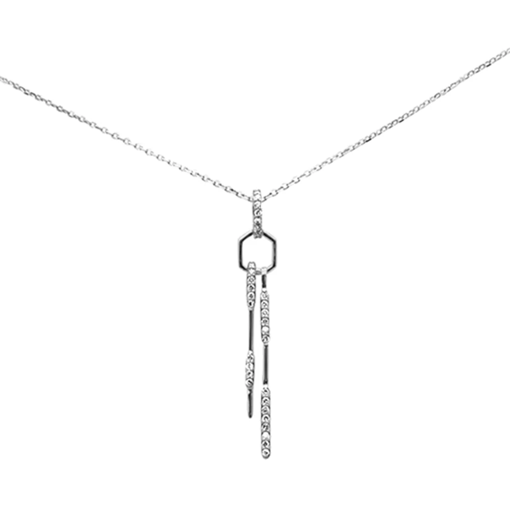 <span style="color:purple">SPECIAL!</span> .20ct G SI 14K White Gold Diamond Drop Pendant