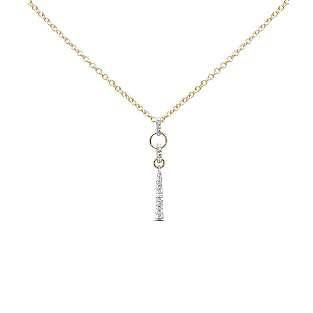 <span style="color:purple">SPECIAL!</span> .21ct G SI 14K Yellow Gold Diamond Drop Pendant Necklace 18" Long