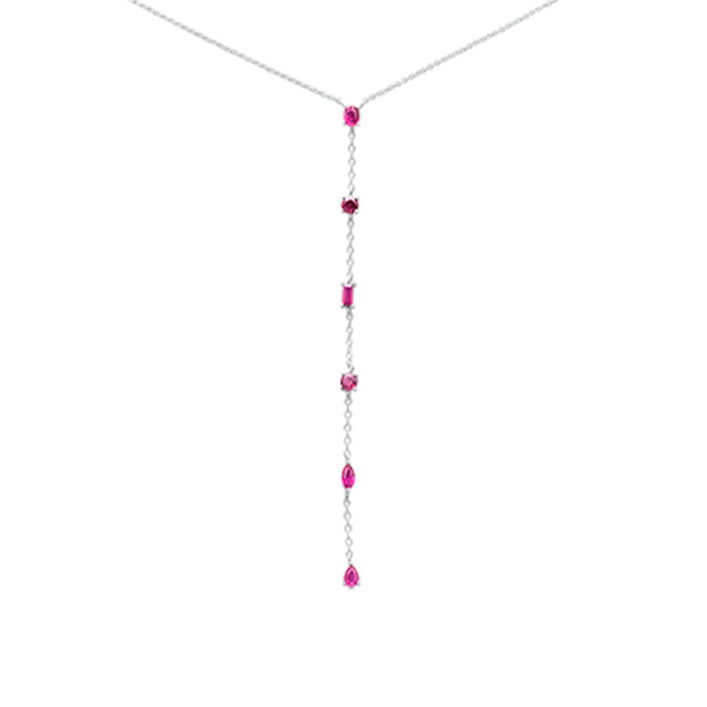 <span>GEMSTONE CLOSEOUT! </span> 1.12ct G SI 14K White Gold Ruby Gemstones Pendant Necklace 16+2" EXT Long - Image 2
