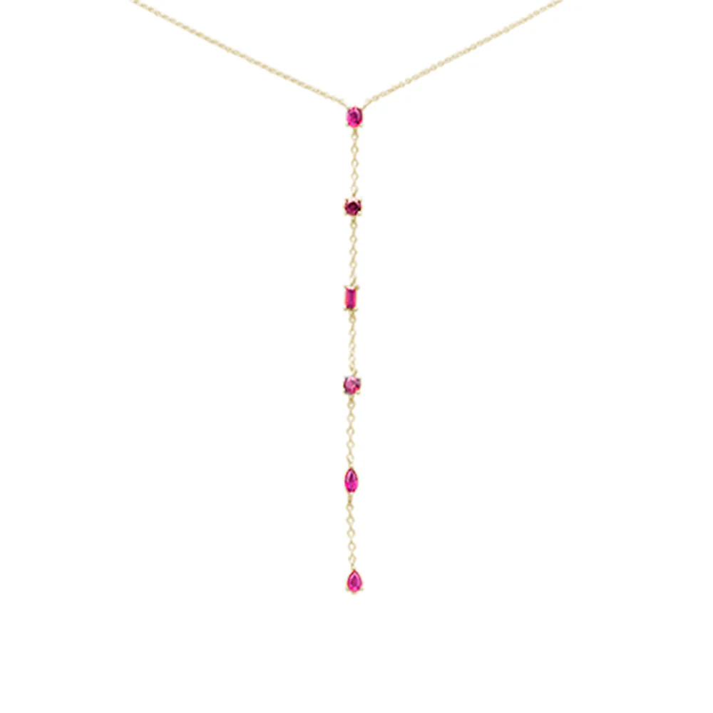 <span>GEMSTONE CLOSEOUT! </span>  1.14ct G SI 14K Yellow Gold Ruby Gemstone Pendant Necklace 16+2" EXT Long - Image 2