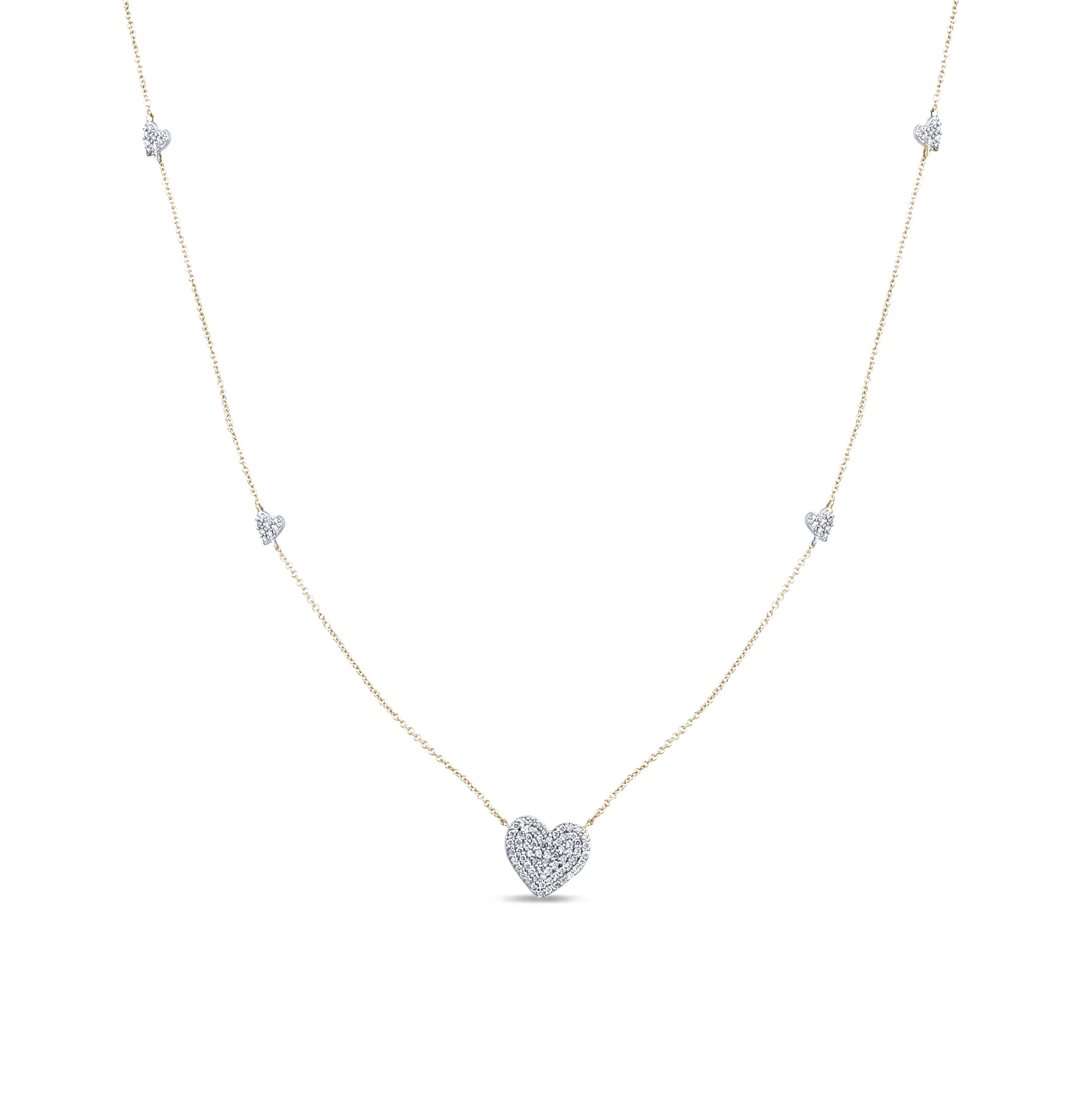 <span>DIAMOND CLOSEOUT! </span>.46ct G SI 14K Yellow Gold Diamond Heart Shaped Pendant Necklace 18" Long