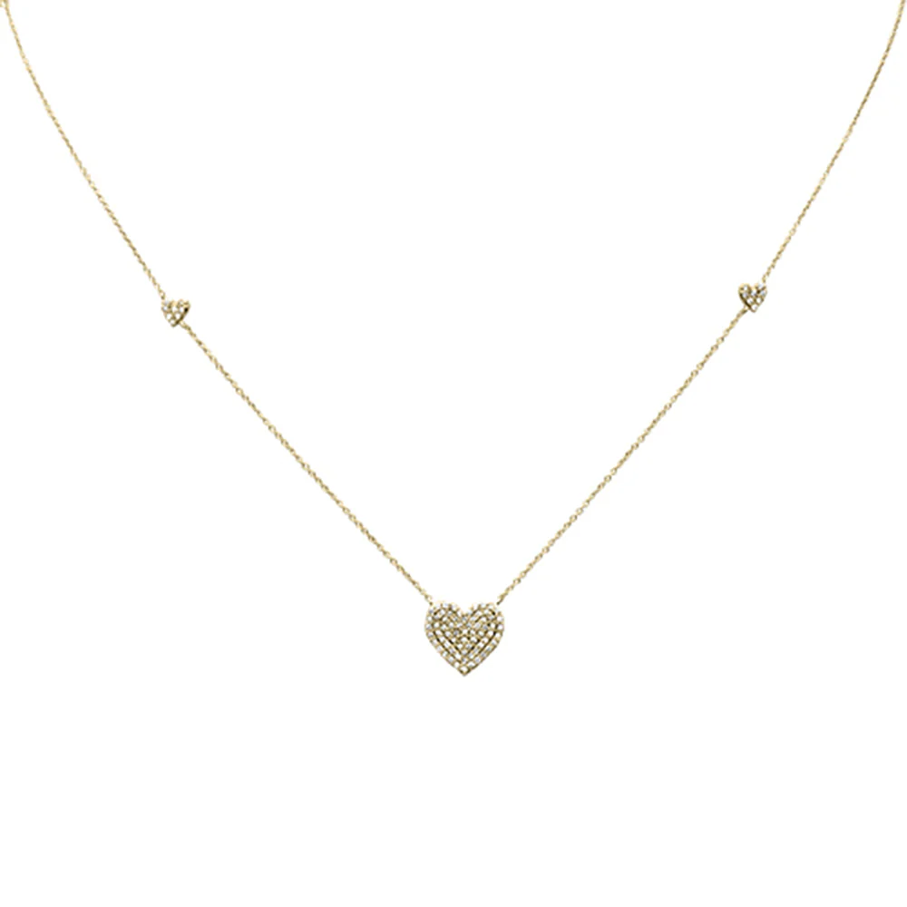 <span>DIAMOND CLOSEOUT! </span>.46ct G SI 14K Yellow Gold Diamond Heart Shaped Pendant Necklace 18" Long - Image 2