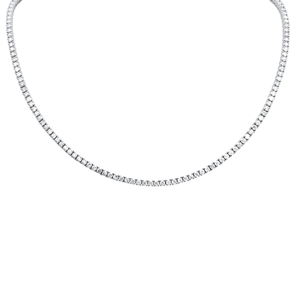 <span style="color:purple">SPECIAL!</span> 10.75ct G SI 14K White Gold Diamond Tennis Necklace 18" Long