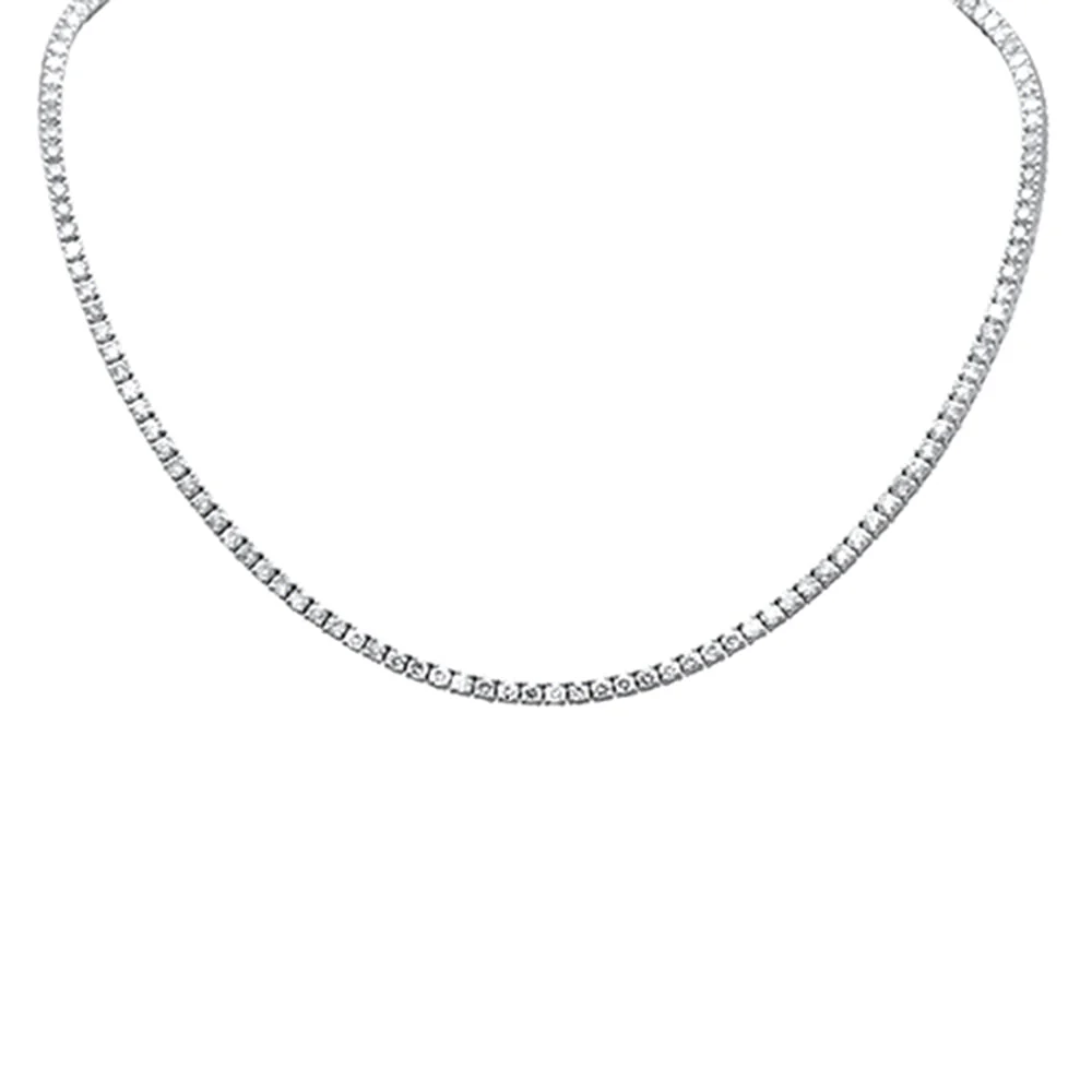 <span style="color:purple">SPECIAL!</span> 6.22ct G SI 14K White Gold Diamond Tennis Necklace 14"+2" EXT
