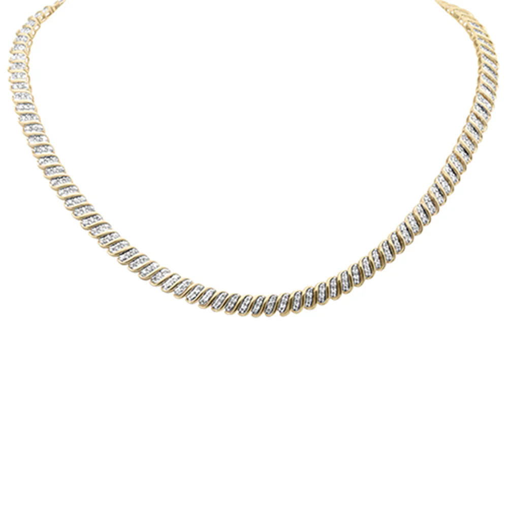 <span>DIAMOND  CLOSEOUT! </span> 3.46ct G SI 14K Yellow Gold Round Diamond Necklace 14" + 2" EXT