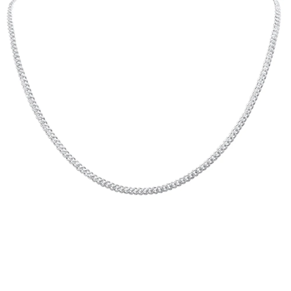 <span style="color:purple">SPECIAL!</span> 1.18ct G SI 14K White Gold 3MM Diamond Cuban Necklace 12" + 4" EXT