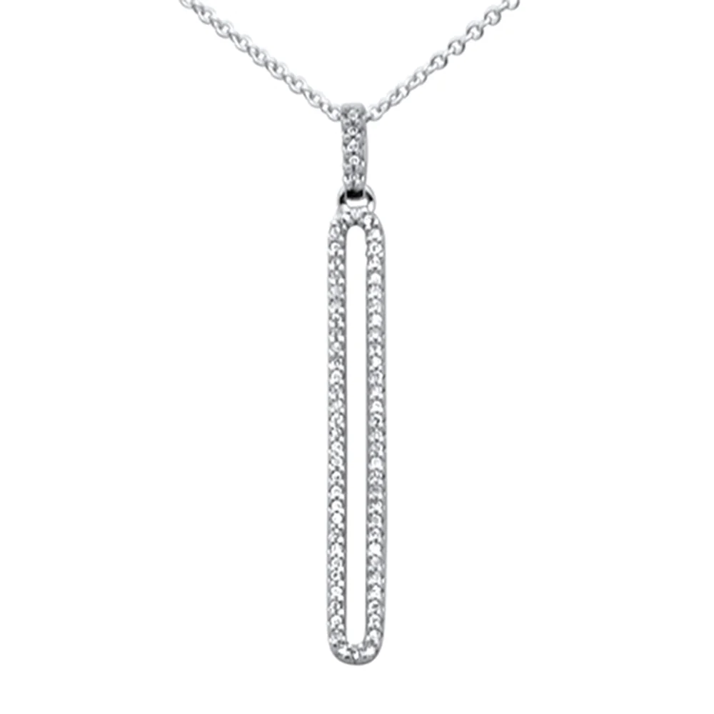 <span style="color:purple">SPECIAL!</span> .13ct G SI 14K White Gold Diamond Drop Pendant Necklace 18" Long