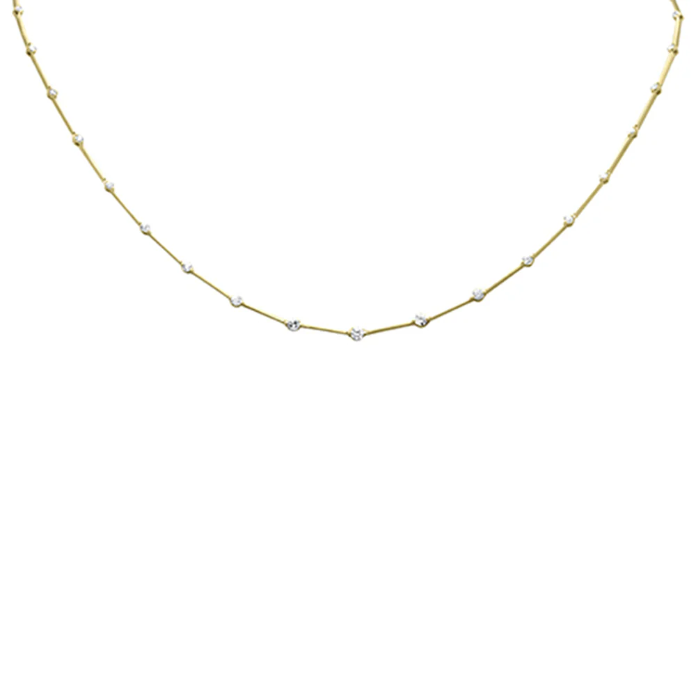 <span style="color:purple">SPECIAL!</span> 1.14ct G SI 14K Yellow Gold Diamond Bar Pendant Necklace 18" + 2" EXT