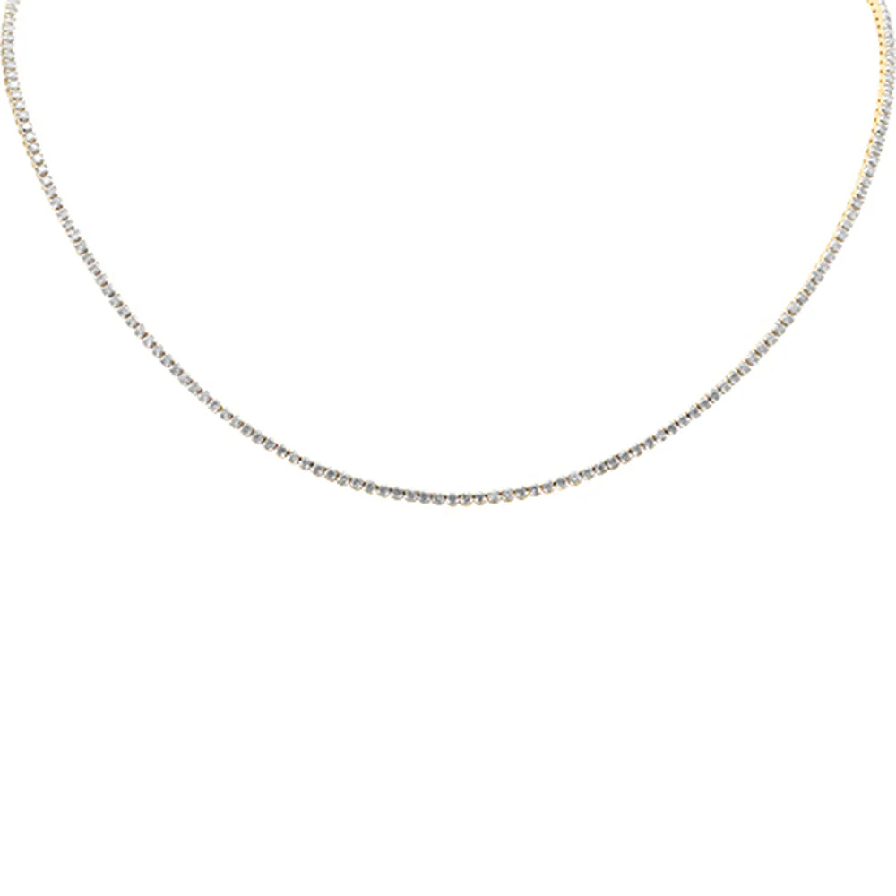 <span style="color:purple">SPECIAL!</span> 5.57ct G SI 14K Yellow Gold Adjustable Tennis Necklace 14"+2" Long