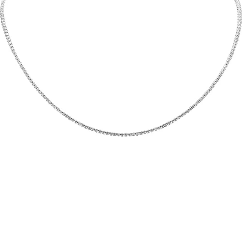 <span style="color:purple">SPECIAL!</span> 4.07ct G SI 14K White Gold Adjustable Tennis Necklace 16"+2" Long