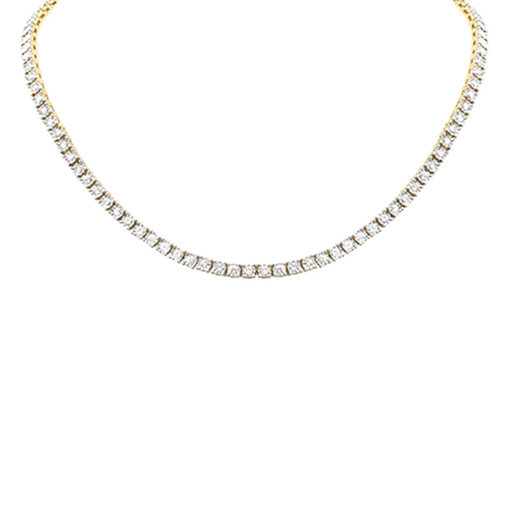 <span style="color:purple">SPECIAL!</span> 3.45ct G SI 14K Yellow Gold Diamond Miracle Tennis Necklace 14 + 3" Ext