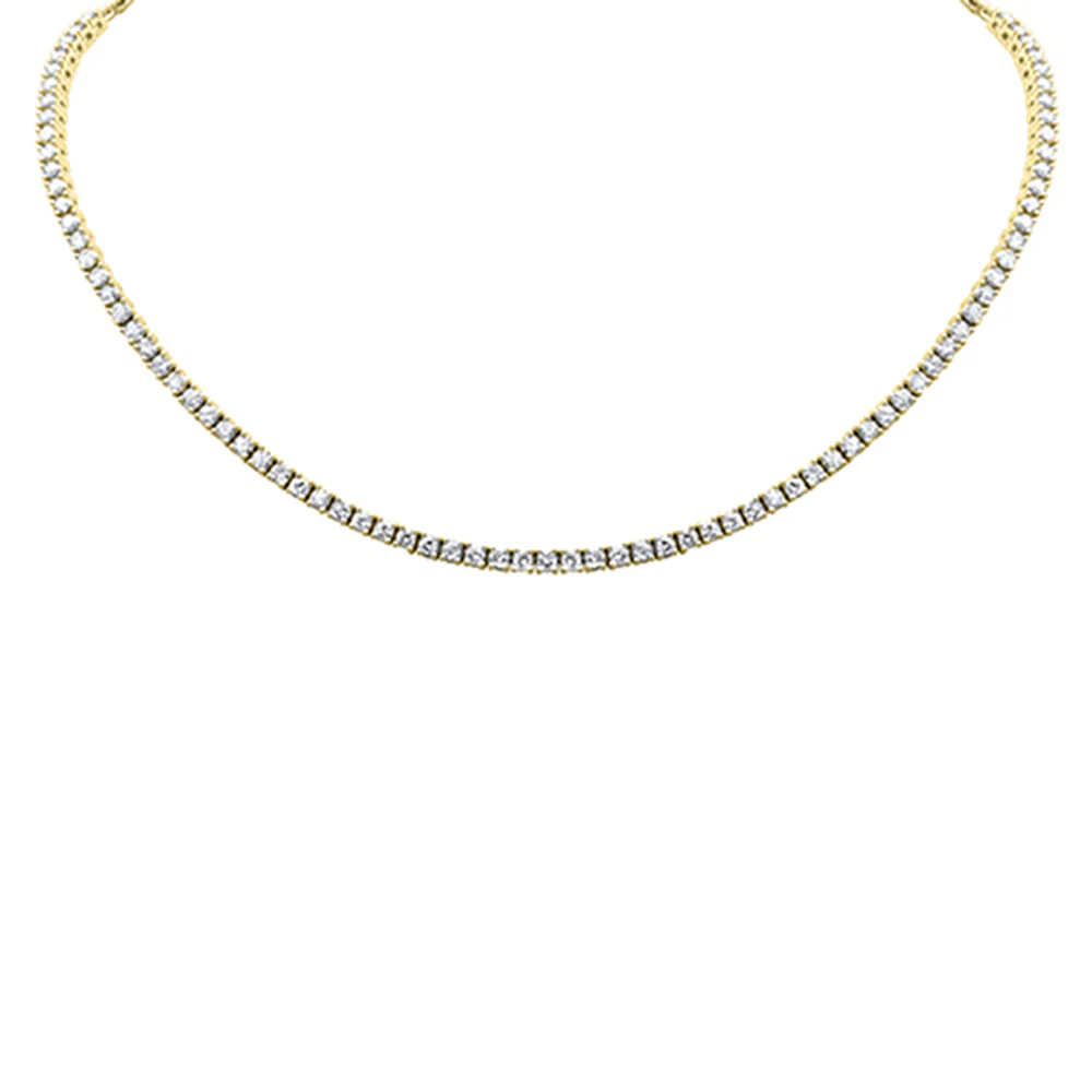 <span style="color:purple">SPECIAL!</span> 5.01ct G SI 14K Yellow Gold Diamond Tennis Necklace 10 + 4" Ext