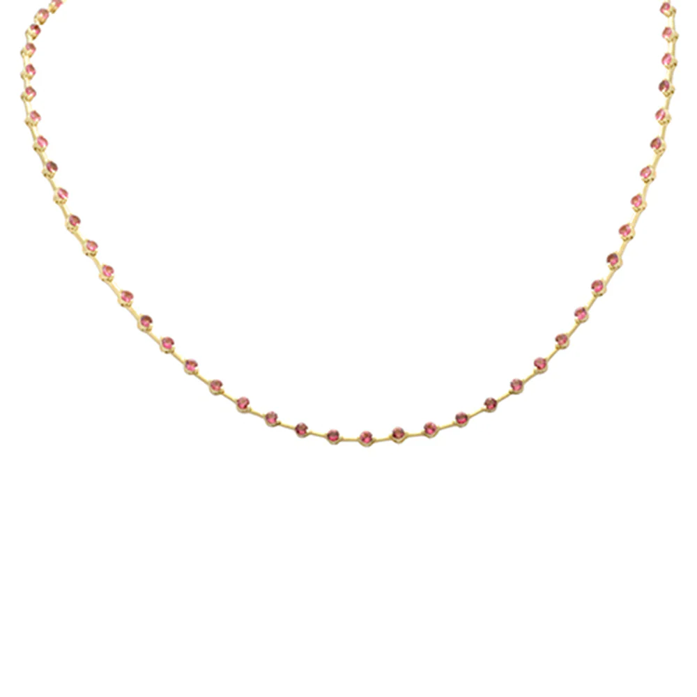 <span style="color:purple">SPECIAL!</span> 2.93ct G SI 14K Yellow Gold Pink Tourmaline Gemstone Necklace 16" Long