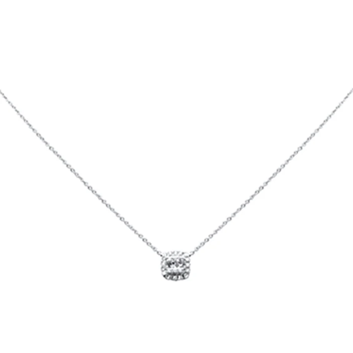 <span style="color:purple">SPECIAL!</span> .13ct G SI 14K White Gold Round Diamond Pendant Necklace 16" + 2" Ext