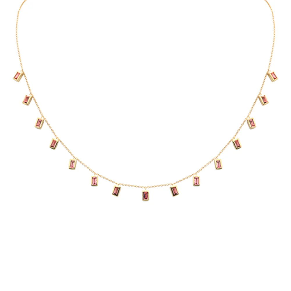 <span>GEMSTONE   CLOSEOUT! </span>  1.79ct G SI 14K Yellow Gold Pink Tourmaline Necklace 16+2" Ext - Image 2