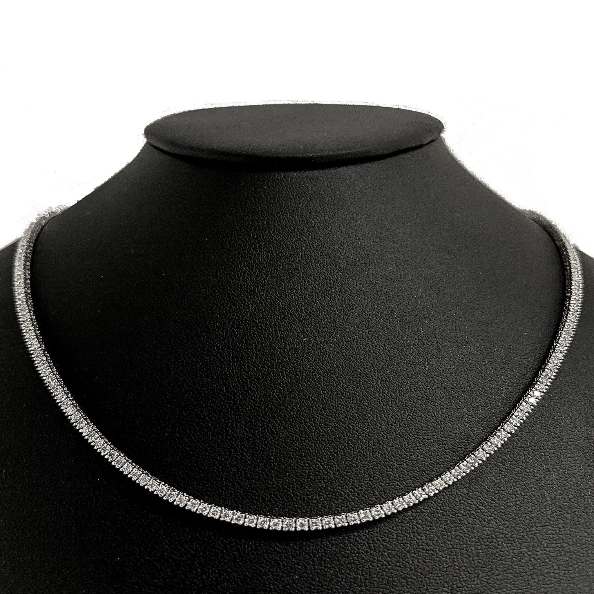 <span style="color:purple">SPECIAL!</span> 5.12ct G SI 14K White Gold Diamond Tennis Necklace 20" - Image 2