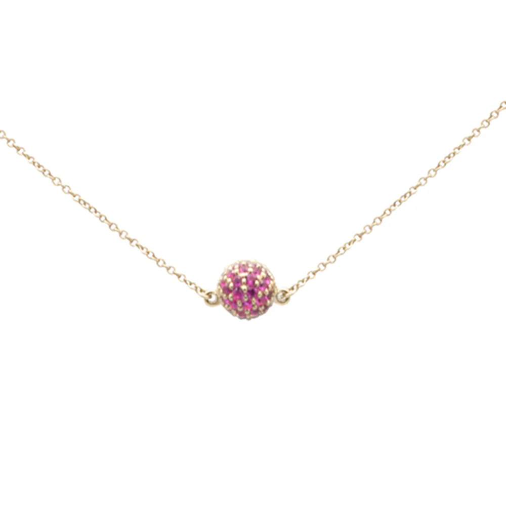 <span>GEMSTONE CLOSEOUT! </span> .57ct G SI 14K Yellow Gold Round Ruby Pendant Necklace 16 + 2" Ext - Image 2