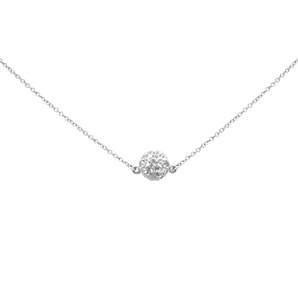 <span style="color:purple">SPECIAL!</span> .44ct G SI 14K White Gold Round Aquamarine Pendant Necklace 16 + 2" Ext