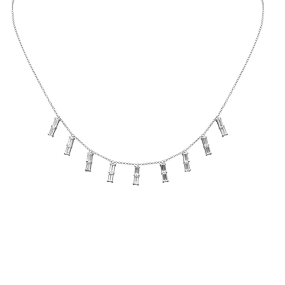 <span>GEMSTONE CLOSEOUT! </span>  2.16ct G SI 14K White Gold Aquamarine Necklace 16 + 2" Ext - Image 2