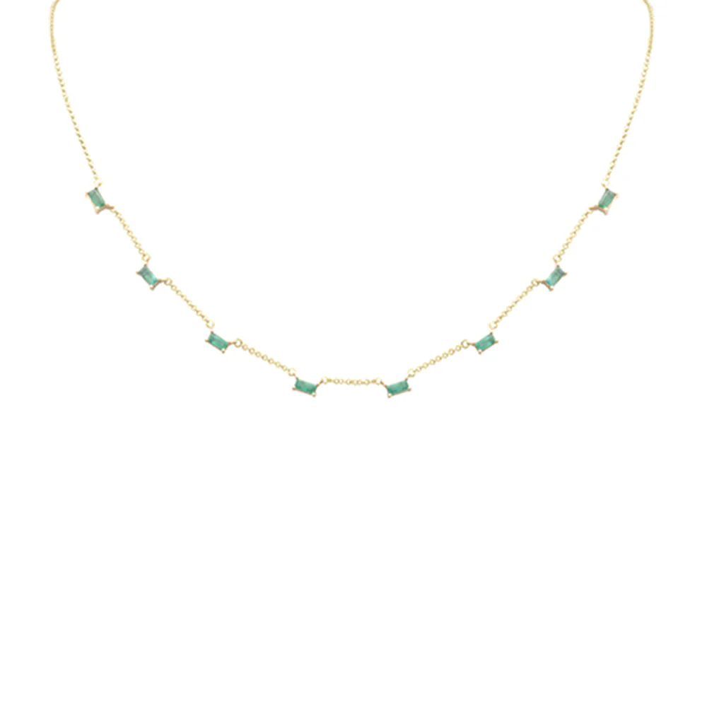 <span>GEMSTONE CLOSEOUT! </span>  .88ct G SI 14K Yellow Gold Emerald Gemstone Necklace 16 + 2" Ext - Image 2