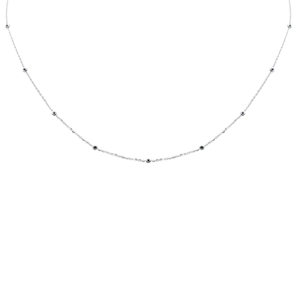 <span>DIAMOND CLOSEOUT! </span> .13ct G SI 14K White Gold Blue Sapphire Pendant Necklace 16+2" Long