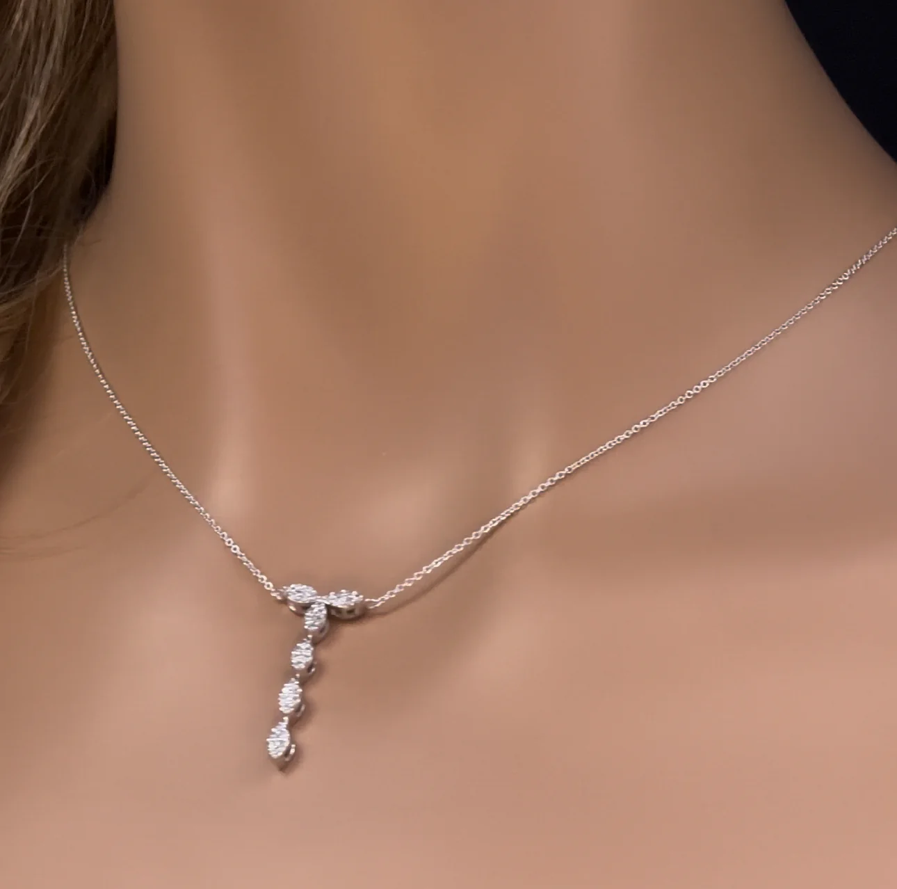 <span>DIAMOND CLOSEOUT! </span> .25ct G SI 14K White Gold Diamond Pendant Necklace 16 + 2" Ext - Image 2