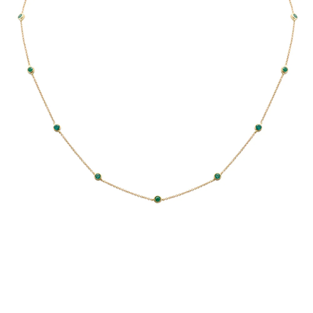 <span>DIAMOND CLOSEOUT! </span> .62ct G SI 14K Yellow Gold Green Emerald Gemstone Pendant Necklace 16 + 2" Ext
