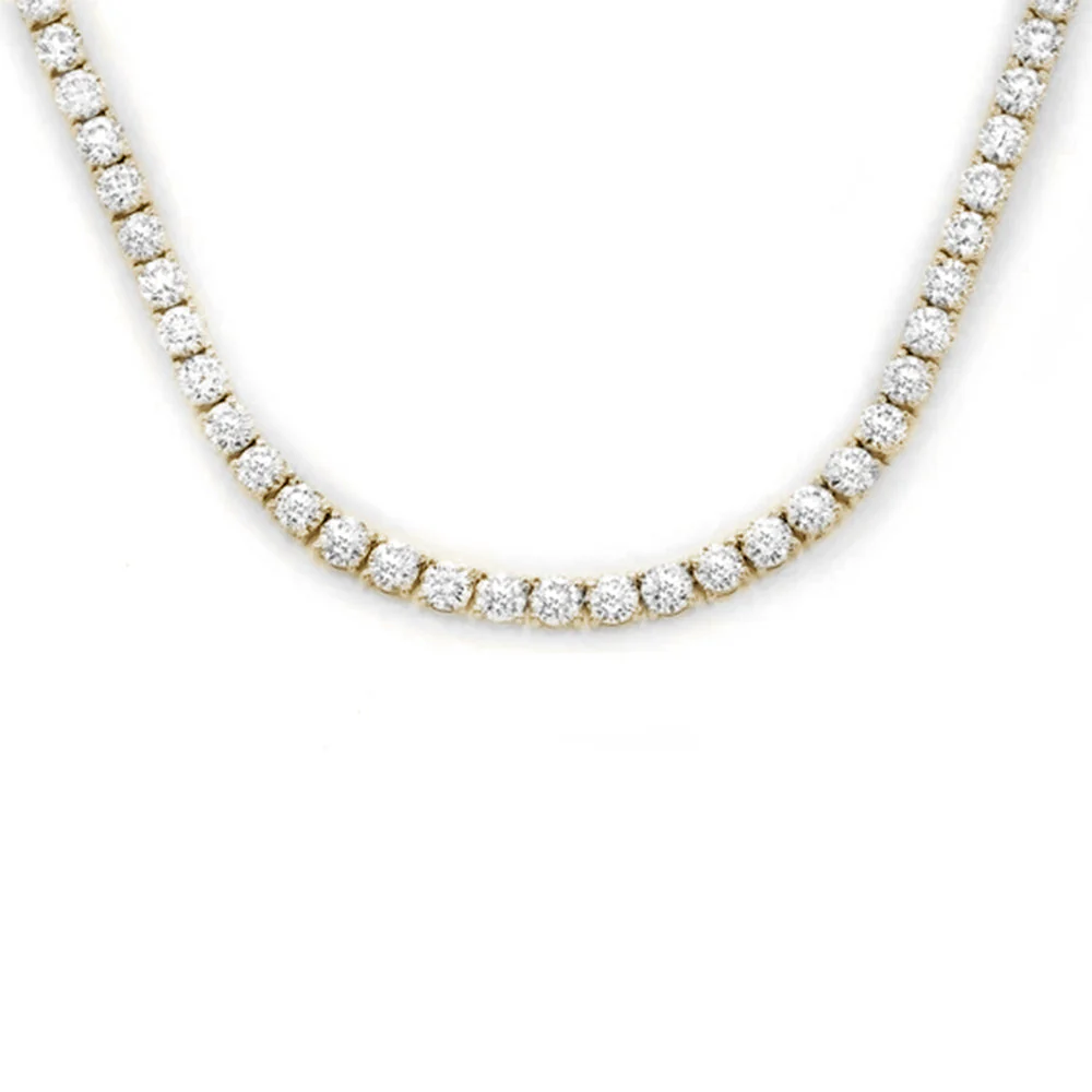 <span style="color:purple">SPECIAL!</span> 5.02ct G SI 14K Yellow Gold Diamond Tennis Necklace 16" Long
