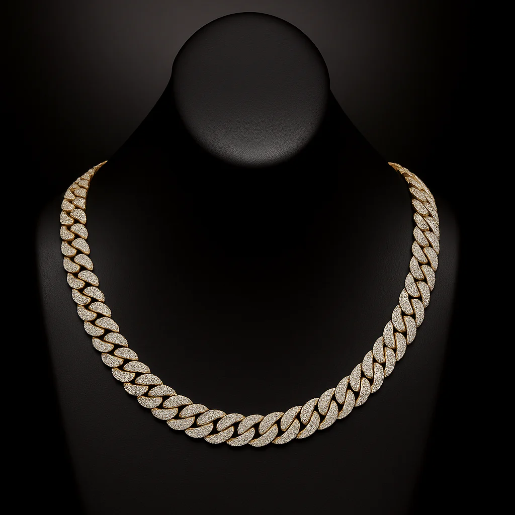 <span style="color:purple">SPECIAL!</span> 11mm 9.96ct G SI 14K Yellow Gold Baguette & Round Diamond Cuban Necklace 22" - Image 2
