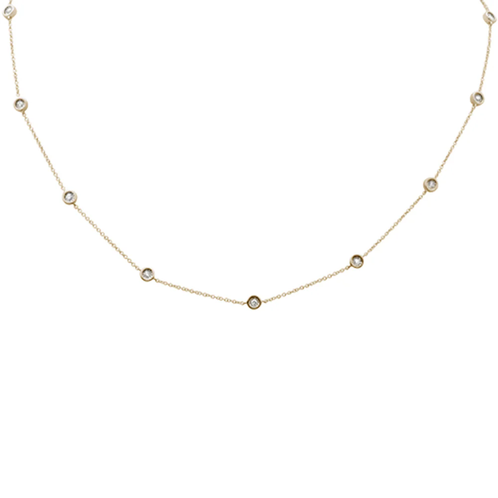 <span style="color:purple">SPECIAL!</span> .20ct G SI 14K Yellow Gold Diamond By The Yard Pendant Necklace 16+2" Ext Long - Image 3